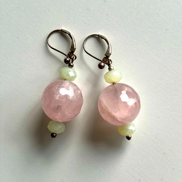 Rose Quartz Earrings - Picture 1 of 3